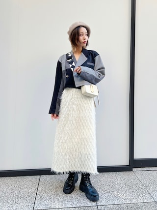 美品　PUBLICTOKYO パブリックトーキョー　フェザーライクJQスカート PUBLIC TOKYO（パブリックトウキョウ）の「フェザーライクJQ
