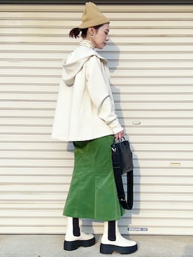 「CLANE（クラネ）のアイテム（ショルダーバッグ）」を使った、KAŃAさん（レディース・157cm）の冬コーディネート