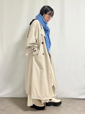 「reca（レカ）のアイテム（トレンチコート）」を使った、KAŃAさん（レディース・157cm）の冬コーディネート