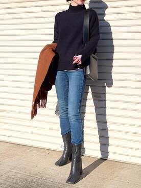 「CLANE（クラネ）のアイテム（ショルダーバッグ）」を使った、KAŃAさん（レディース・157cm）の秋コーディネート
