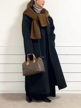 「フリース」｜「アイテム（オールインワン・サロペット）」を使った、KAŃAさん（レディース・157cm）の冬コーディネート