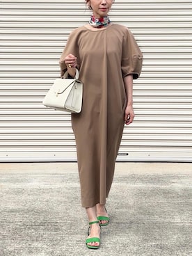 「aquagarage（アクアガレージ）のアイテム（ワンピース）」を使った、KAŃAさん（レディース・157cm）の夏コーディネート