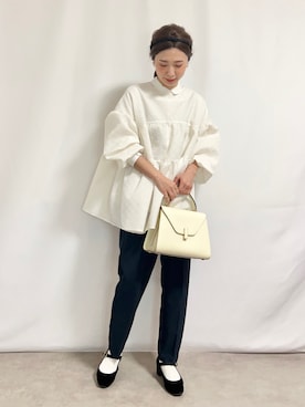 「Valextra（ヴァレクストラ）のアイテム」を使った、KAŃAさん（レディース・157cm）の冬コーディネート