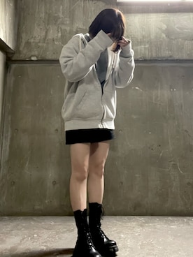 「LACOSTE」｜「アイテム（ブーツ）」を使った、RIさん（レディース・154cm）の冬コーディネート