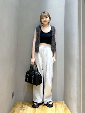 「アイテム（スウェットパンツ）」を使った、saya.さん（レディース・159cm・20代）の夏コーディネート