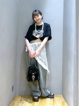「アイテム（バンダナ/スカーフ）」を使った、saya.さん（レディース・159cm・20代）の夏コーディネート
