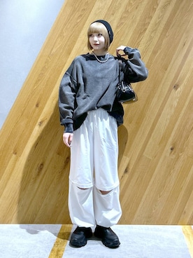 「JEANASIS（ジーナシス）のアイテム（スウェット）」を使った、saya.さん（レディース・159cm）の秋コーディネート