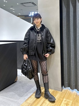 「アイテム（レギンス/スパッツ）」を使った、saya.さん（レディース・159cm）の秋コーディネート