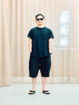 「アイテム（サングラス）」を使った、大久保真登さん（メンズ・173cm）の夏コーディネート
