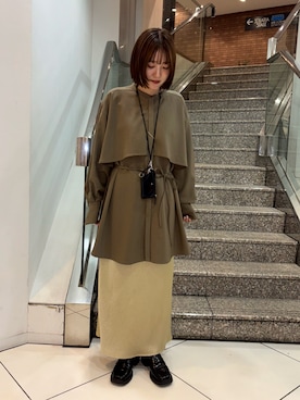 「ワントーンコーデ」｜ユウリさん（レディース・158cm）の冬コーディネート