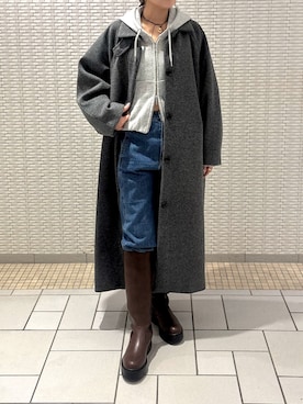 「アイテム（ステンカラーコート）」を使った、ユウリさん（レディース・158cm）の秋コーディネート