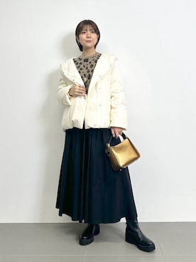 「アイテム（ダウンジャケット/コート）」を使った、m a k oさん（レディース・164cm・20代）の秋コーディネート