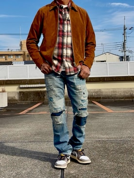 「アイテム（シャツ/ブラウス）」を使った、hiro(⁎⁍̴̆Ɛ⁍̴̆⁎)さん（メンズ・177cm）の冬コーディネート