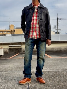 「アイテム（ブーツ）」を使った、hiro(⁎⁍̴̆Ɛ⁍̴̆⁎)さん（メンズ・177cm）の秋コーディネート