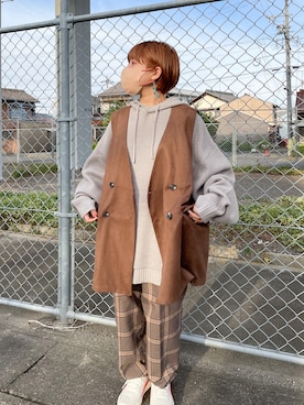 「SUGGESTION（サジェッション）のアイテム」を使った、.nenさん（レディース・148cm）の秋コーディネート
