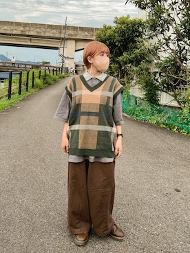 「SUGGESTION（サジェッション）のアイテム」を使った、.nenさん（レディース・148cm）の夏コーディネート