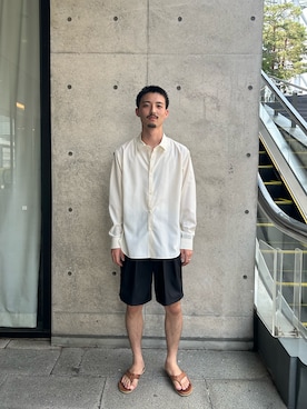 「ISLAND SLIPPER（アイランドスリッパ）のアイテム（サンダル）」を使った、mahiroさん（メンズ・174cm）の夏コーディネート