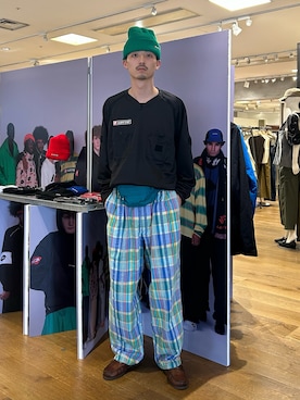 「アイテム（ニットキャップ/ビーニー）」を使った、mahiroさん（メンズ・174cm）の秋コーディネート