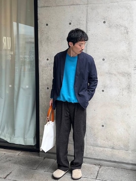 「URBAN RESEARCH DOORS（アーバンリサーチドアーズ）のウールブレンドネップワンタックパンツ（その他パンツ）」を使った、mahiroさん（メンズ・174cm）の秋コーディネート