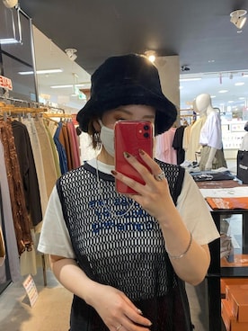 「MOUSSY（マウジー）のアイテム（ハット）」を使った、アンダープラウ AEON釧路店さん（レディース・151cm）の夏コーディネート