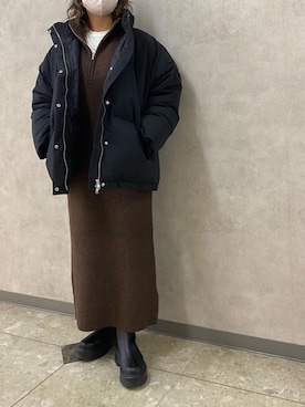 「Ungrid（アングリッド）のアイテム（ダウンジャケット/コート）」を使った、アンダープラウ AEON釧路店さん（レディース・151cm）の秋コーディネート