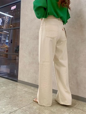 「アイテム（Tシャツ/カットソー、グリーン系）」を使った、アンダープラウ AEON釧路店さん（レディース・158cm）の春コーディネート