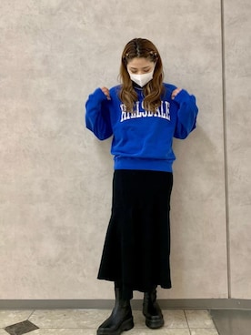 「SLY（スライ）のアイテム（アクセサリー）」を使った、アンダープラウ AEON釧路店さん（レディース・158cm）の冬コーディネート