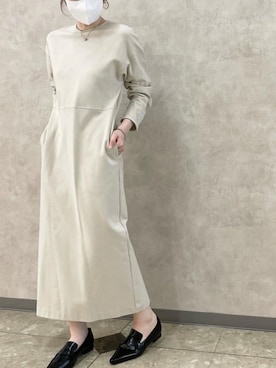 「EVOL（イーボル）のアイテム（ローファー）」を使った、アンダープラウ AEON釧路店さん（レディース・159cm）の秋コーディネート