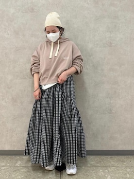 「SLY（スライ）のアイテム（帽子）」を使った、アンダープラウ AEON釧路店さん（レディース・151cm）の春コーディネート