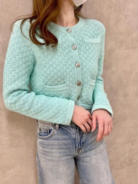 「MOUSSY（マウジー）のアイテム（カーディガン/ボレロ）」を使った、アンダープラウ AEON釧路店さん（レディース・158cm）の冬コーディネート