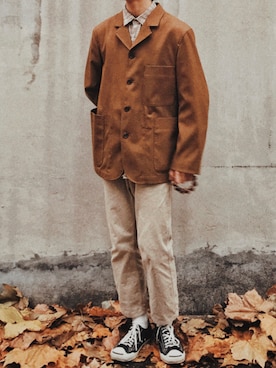 「UNIQUE（ユニーク）のアイテム」を使った、Shingさん（メンズ・170cm）の春コーディネート