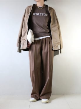 「アイテム（MA-1）」を使った、kotetuさん（レディース・162cm）の秋コーディネート