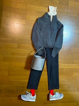 「ジップアップニット」｜marumikaさん（レディース・152cm）の冬コーディネート