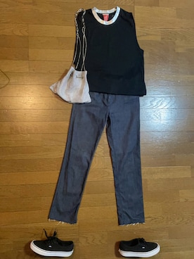 「JOSEPH（ジョセフ）のアイテム（パンツ）」を使った、marumikaさん（レディース・152cm）の夏コーディネート