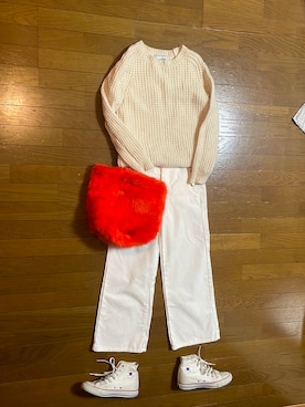 「Deuxieme Classe（ドゥーズィエムクラス）のアイテム（ニット/セーター）」を使った、marumikaさん（レディース・152cm）の冬コーディネート