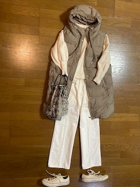 「ダウンベスト」｜marumikaさん（レディース・152cm）の冬コーディネート