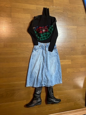 「タートルネック」｜「アイテム（ボディバッグ/ウエストポーチ）」を使った、marumikaさん（レディース・152cm）の冬コーディネート