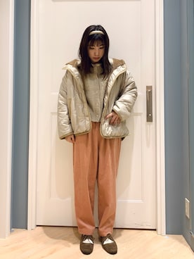 「コーデュロイパンツ」｜さ や か  ☺︎さん（レディース・160cm）の冬コーディネート