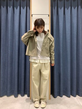 「キーネック」｜「アイテム（スウェット）」を使った、さ や か  ☺︎さん（レディース・160cm）の秋コーディネート