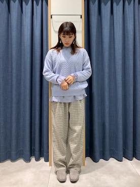 「ケーブルニット」｜「アイテム（モカシン/デッキシューズ）」を使った、さ や か  ☺︎さん（レディース・160cm）の冬コーディネート