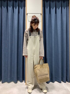 「チュニック」｜「アイテム（オールインワン・サロペット）」を使った、さ や か  ☺︎さん（レディース・160cm）の秋コーディネート