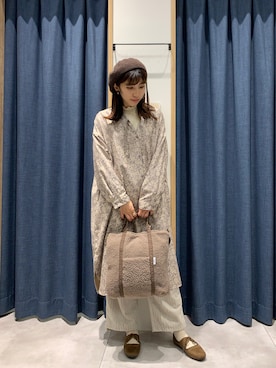 「Samansa Mos2 blue」｜「アイテム（シャツワンピース）」を使った、さ や か  ☺︎さん（レディース・160cm）の秋コーディネート