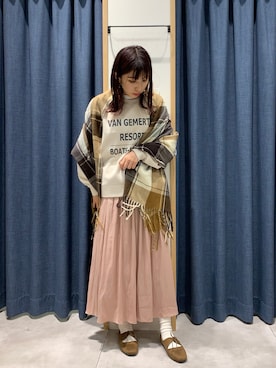 「Samansa Mos2 blue」｜「アイテム（スウェット）」を使った、さ や か  ☺︎さん（レディース・160cm）の秋コーディネート
