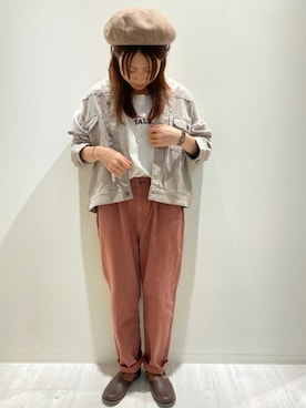 「レトロ」｜「アイテム（デニムジャケット）」を使った、キノシタさん（レディース・158cm）の夏コーディネート