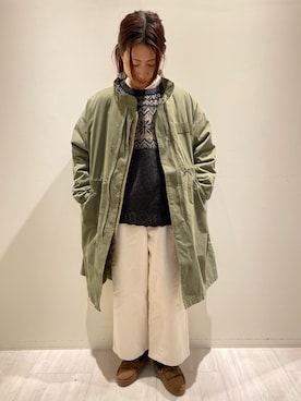 「ナチュラル」｜「アイテム（モッズコート）」を使った、キノシタさん（レディース・158cm）の冬コーディネート