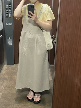 「rps（アールピーエス）のアイテム（ジャンパースカート）」を使った、ともみさん（レディース・163cm）の夏コーディネート