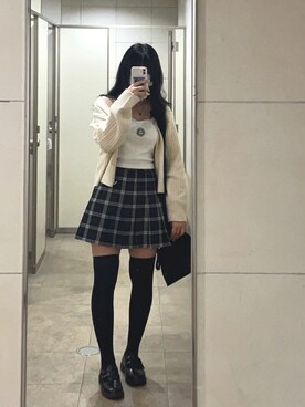 「H&M（エイチ・アンド・エム）のアイテム（カーディガン/ボレロ）」を使った、fsさん（レディース・160cm）の秋コーディネート