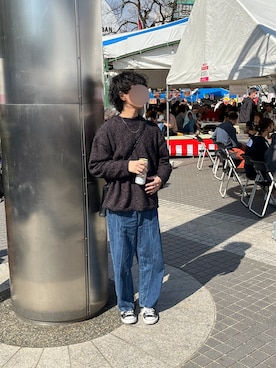 「SVEC（シュベック）のアイテム（スニーカー）」を使った、tomoさん（メンズ・173cm）の春コーディネート