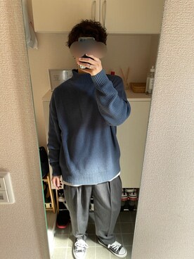「リドム」｜「アイテム（スラックス）」を使った、tomoさん（メンズ・172cm）の春コーディネート