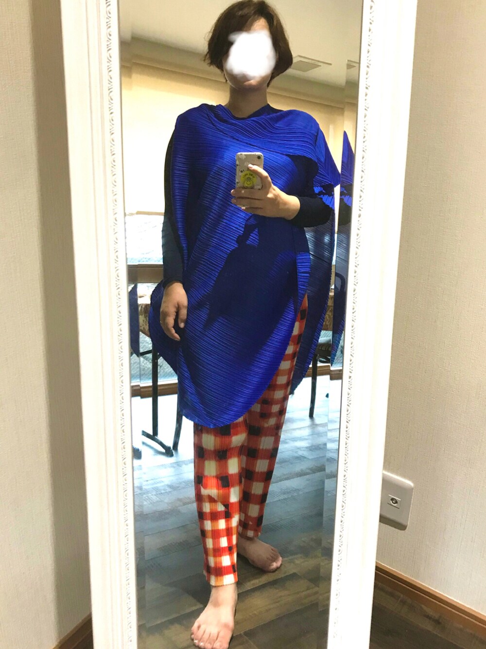 「シンプルコーデ、夏コーデ、オトナ女子、ビッグシルエット、ootd、ママコーデ、ママファッション、オトナカジュアル、おしゃれさんと繋がりたい」｜「PLEATS PLEASEのアイテム（トップス、ブルー系）」を使った、ladybugさん（レディース・170cm）の夏コーディネートの1枚目の写真
